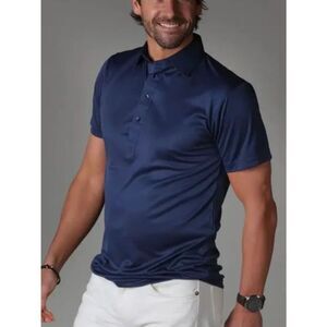 Collars & Co Dress Collar Polo Mens Size S Navy Blue Solid Golf NWOT